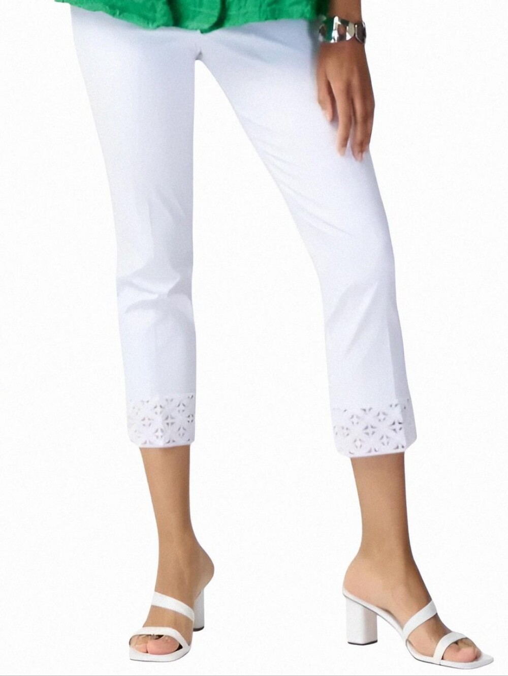 Joseph Ribkoff White Millennium Crop Pull-on Pants, Size 8